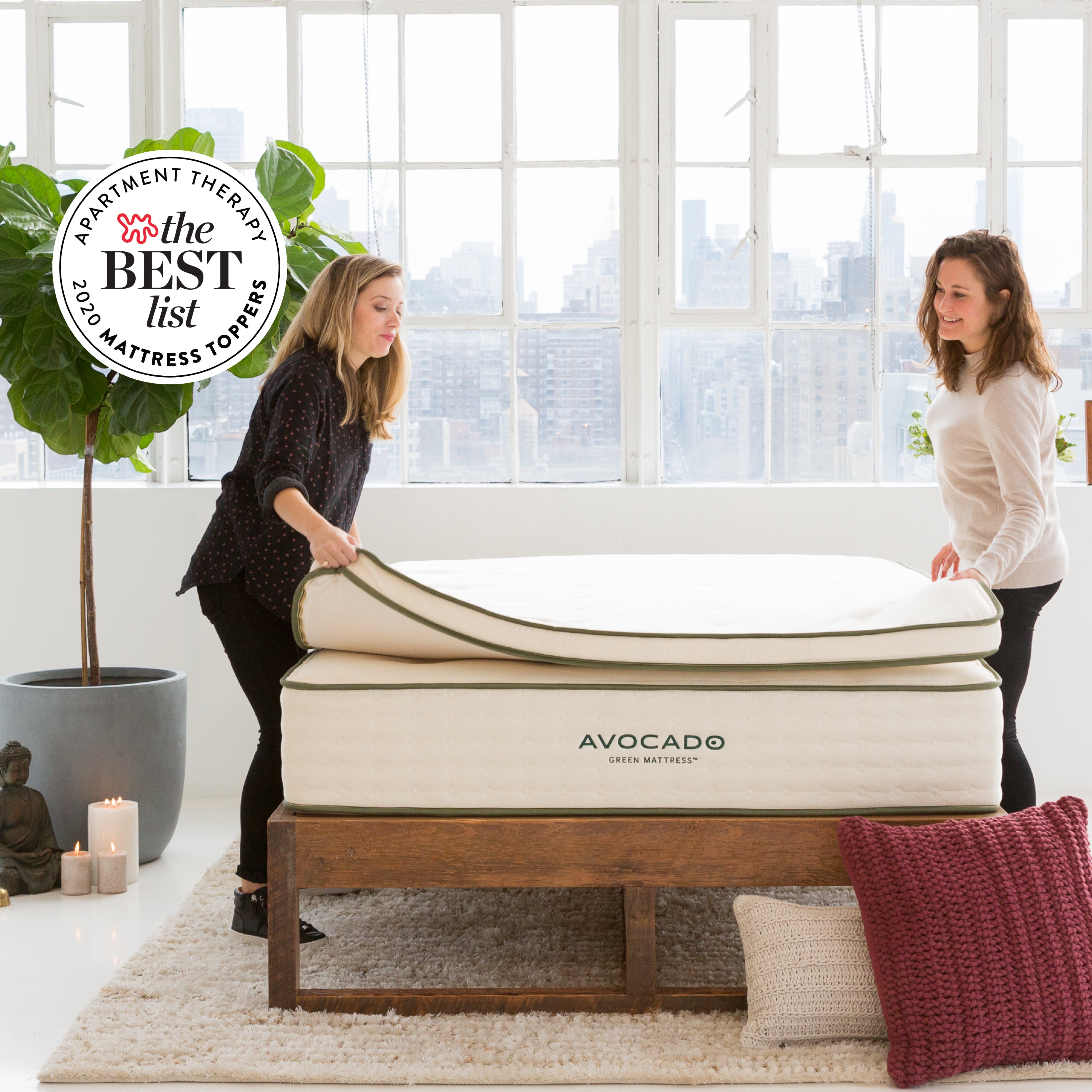 Avocado Vegan Mattress® Toppers, No Wool Natural, Organic & Vegan